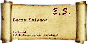 Becze Salamon névjegykártya
